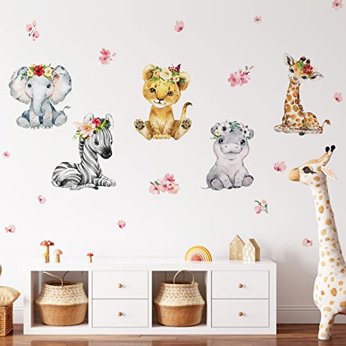 Mfault Girls Safari Jungle Animales Baby Vinilo Decorativo miniatura 3