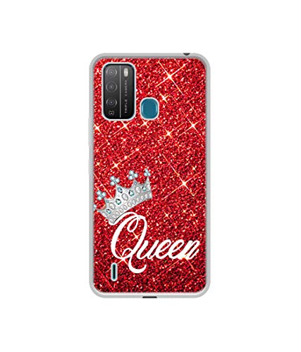 Image of Amazon Brand - Solimo Designer Queen On Red Glitter UV Printed Soft Back Case Mobile Cover for Itel Vision 1 Pro