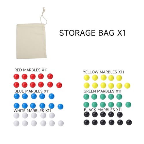 Juego de Damas Chinas GSE Games & Sports Expert, Tablero de Madera Natural de 11,5 pulgadas con Canicas de Madera Coloridas, Juego Clásico de Estrategia Familiar para Niños y Adultos miniatura 5