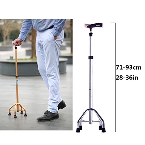Stampelle a quattro piedi in alluminio/bastone da passeggio Stampelle leggere antiscivolo resistenti all'usura regolabili in altezza per donne e uomini con manico in PVC per anziani