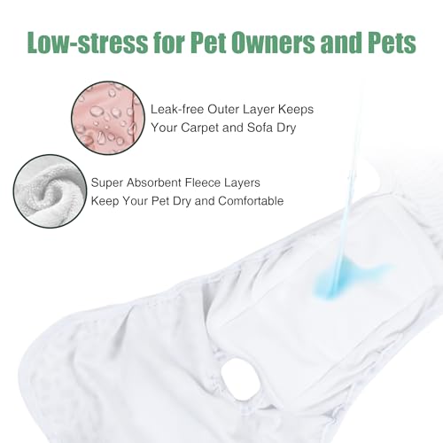 Image of wegreeco Washable Female Reusable Premium Dog Diapers,Pack of 3,Small Dog Puppy & Doggy Diapers Female,Dog Period Panties Diapers Female in Heat