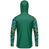 Sudadera con Capucha UPF 50+ para Hombre, Pesca y SenderismoProtección Solar Actividades al Aire Libre, Camiseta con Capucha para Excursionismo, Camping y Verano (TYP-3,XS)