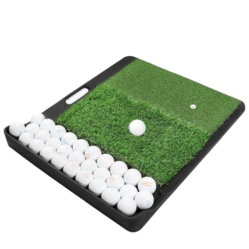 Golf Practice Mat Hitting Mat With Golf Ball Tray Huge 18.2x 21.1 Inch For Optimal Practice Indoor Outdoor Training PM113 PM114 PM115 (PM113) (PM114)