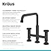 KRAUS Urbix Industrial Bridge Kitchen Faucet with Side Sprayer in Brushed Gold, KPF-3125BG