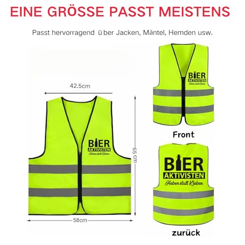 RF&CM Bieraktivisten Kostüm Karneval Fasching Verkleidung Sicherheitsweste Security Warnweste Mallorca Party