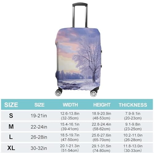 Winter Landscape Printed Luggage Cover Protector, Fits 18-32 Inch Luggage2