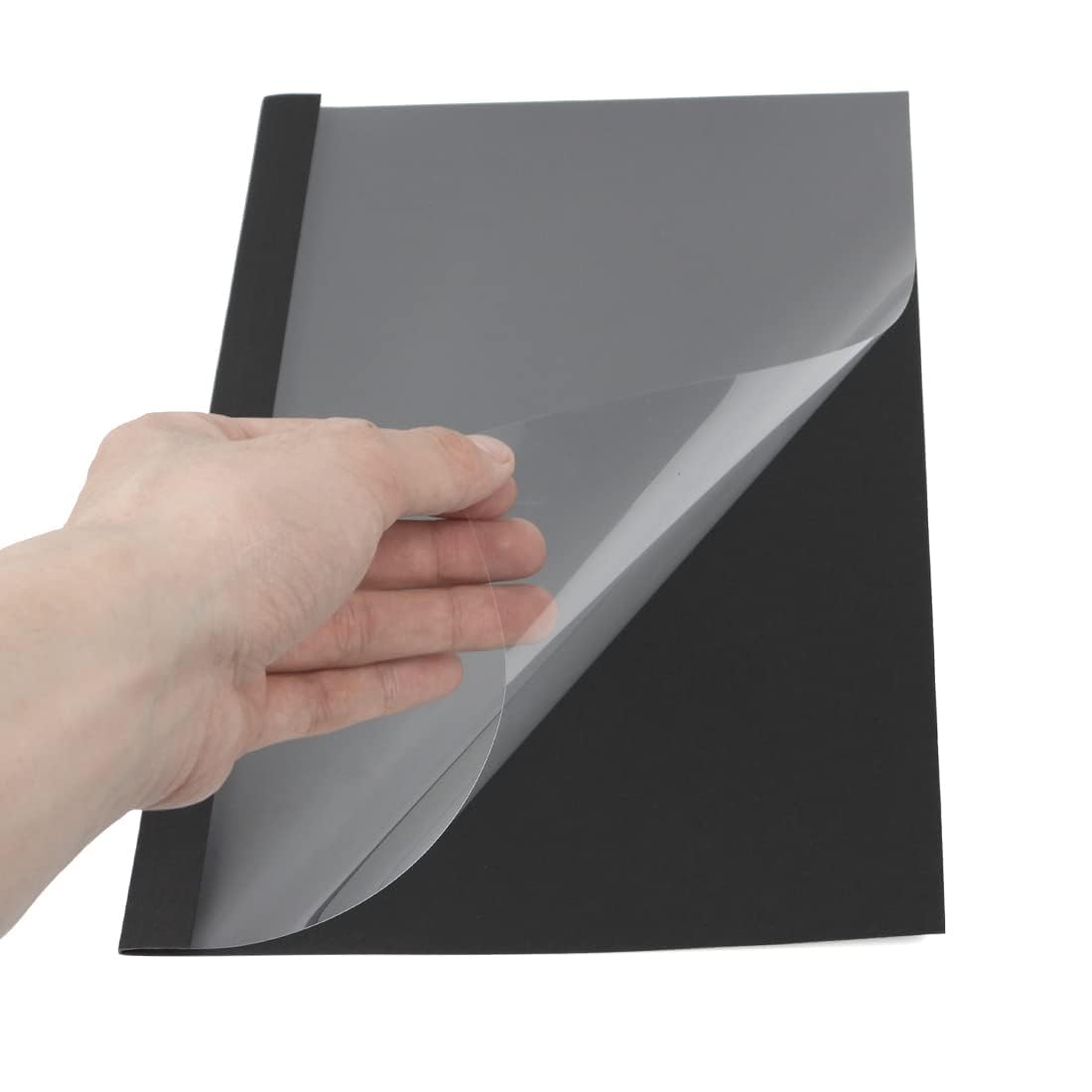 RAYSON Couvertures de reliure thermique, 15-100 feuilles, 2 mm, 3 mm, 4 mm, 6 mm, 12 mm, A4, Noir, Pack de 25