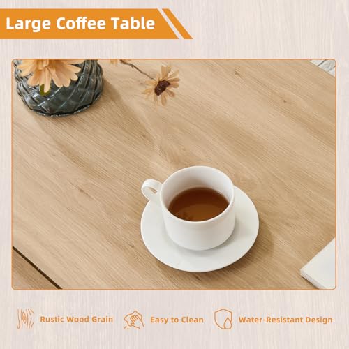47.2" Lerliuo Thickened Top Rattan Center Table w/ Open Storage Shelf - image 5