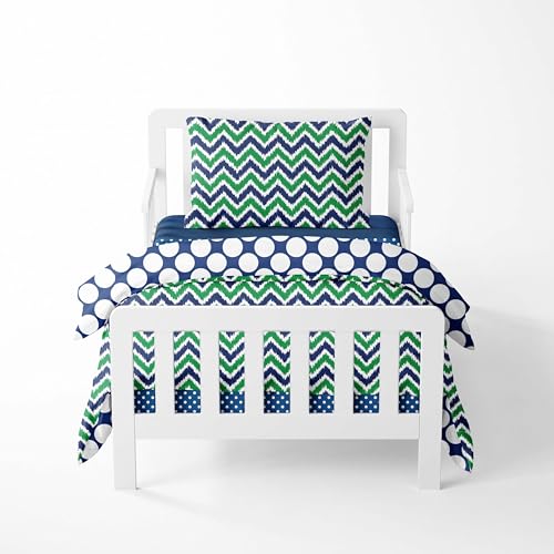 Bacati Mix N Match Toddler Bedding Set, 4 pcs, Cotton, Boys