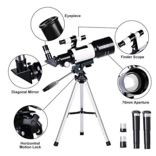 Telescopio astronómico refractor 70mm con trípode y mochila miniatura 4