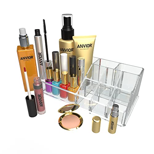 Make-Up Organizer – multifunktional – 9 Fächer – Acryl transparent – Makeup I Kosmetik I Schmuck I Schminke I Accessoires I Bad