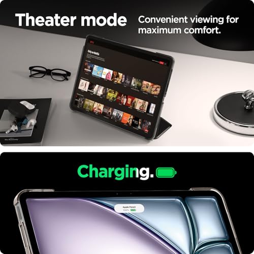 Image of Spigen for iPad Air 13 Inch Case M4 (2026), iPad Air 13 Inch Case M3 /M2 (2025 /2024), Smart Fold, Liquid Air Folio, Protective Tri-Fold Cover, Black