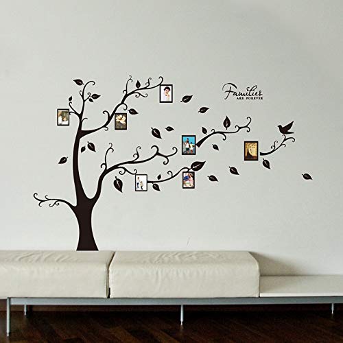 XUEMEI Wall Decor Home Decoration Creative Wall Stickers Home Decor Tree Pattern Photo Frame Removable Wall Stickers, DIY Free Combination, Size: 60cm x 90cm