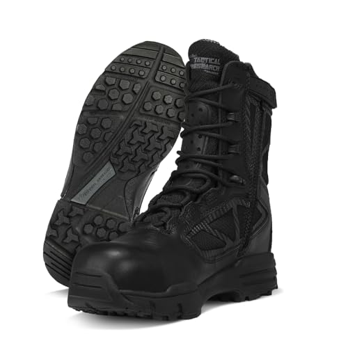 Belleville Chrome TR998Z 8-Inch Waterproof Tactical Boot - Composite Safety Toe for Work Boots - BBP-Proof Waterproof Membrane - StreetNav Traction Outsole - Black - 10