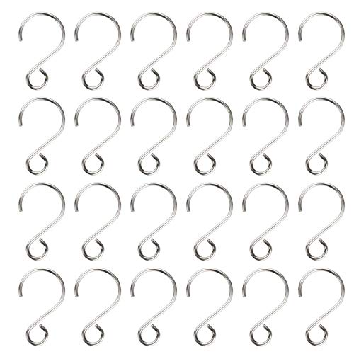 Dadabig 160pcs Gancho en Forma de S, 2.9cm Gancho de Cortina Gancho de Acero Inoxidable Navidad Ganchos de Metal para Colgar Decoración del Árbol De Navidad Cortina