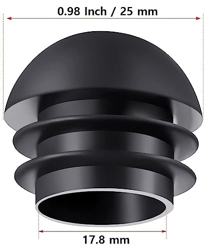 Image of OGC (10 Pack) - 1 inch Inch / 25 mm OD Round Black for 0.98 inch Plastic End Caps Plugs Chair Leg Inserts for Metal Legs Round Tube Inserts Chair Leg Glide Furniture Protectors