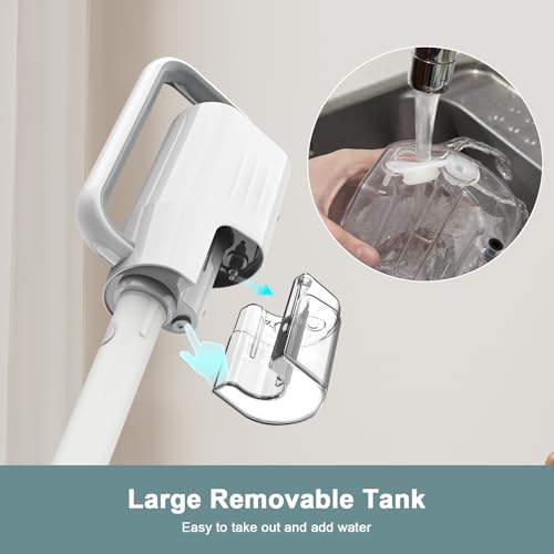 Image of Steam Cleaner, 6 in1 Rotated Steam Mop Cleaner with 2 Modes, 2 Microfiber Pads, 400ML Removable Tank, 23FT Power Cable, Detachable Steam Mops for Floor, Laminate Floor, Tiles Cleaning (Sliver Gray)