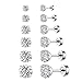 FOSIR Damen Ohrringe 6er Set Barball Helix Stecker mit Cubic Zircons in Edelstahl,CZ 3-8mm