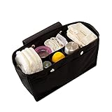 enreve Purse Organizer Insert, Bag Handbag Tote Organizer, Diaper bag, Bag in Bag for Longchamp and More (BLACK)