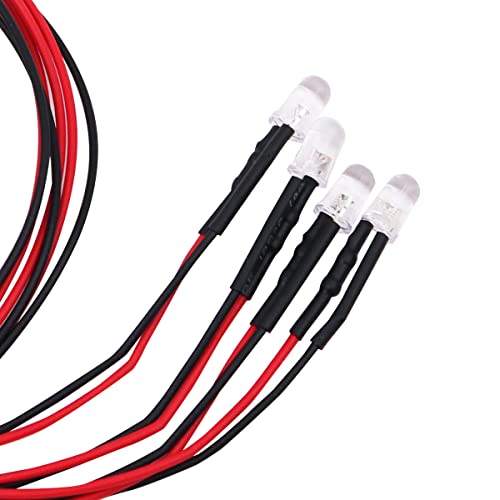 WANGCL RC Autoleuchten RC Crawler Runde LEDs Lichtleiste 4LED für 1/10 Fernbedienung Monster Truck RC Crawler Kompatibel mit Axial Scx10 Traxxas TRX-4