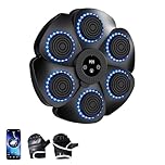 buusace Machine De Boxe Musicale 2025 pour Adultes Et Enfants, Machine De Boxe LED Intelligente, Bluetooth, avec Gants De Boxe, But De Boxe Mural, 9 RéGlages De Vitesse Et Mode De Comptage (A)
