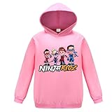 Forlcool Kids Ninja Merch Boys Hoodie Kids Cotton Hooded Top 3-13 Years (Pink, 9-10 Years)