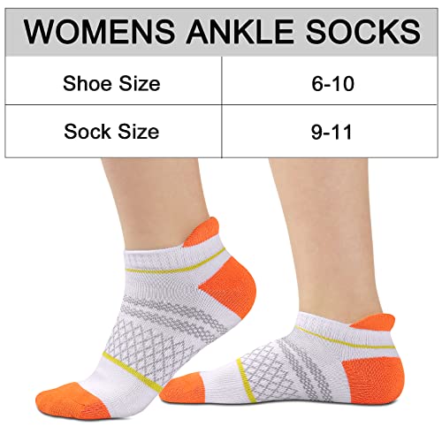 Image of eallco Womens Ankle Socks Athletic Running Short Socks With Cushioned Sole 6 Pairs