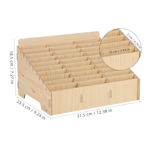 DOITOOL Holz Handy Aufbewahrungsbox Mit 30 Fächern Multifunktionaler Organizer Für Schule Klassenzimmer Und Büro Stabiler Telefon Ordnungshalter Für Mobiles Zubehör