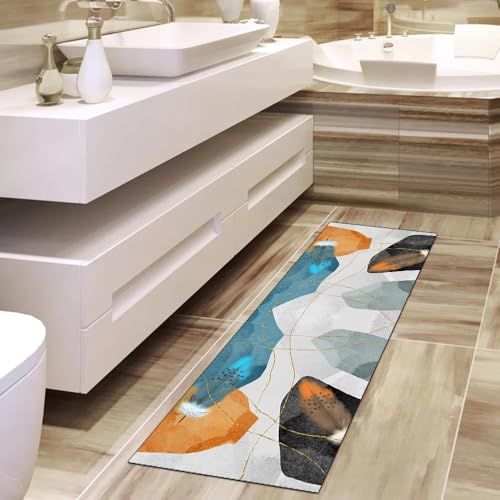 Alfombra abstracta lavable con base de seguridad antideslizante 4