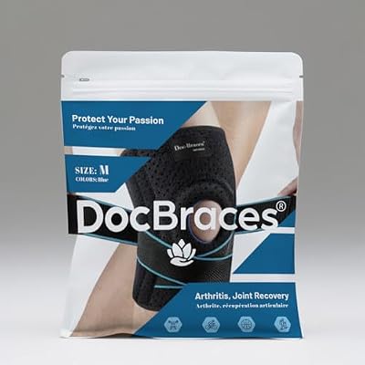 Knee Brace for Knee Pain, Adjustable Compression Knee Support Wrap with Side Stabilizers & Patella Gel Pad. Pro for Meniscus Tear,ACL,MCL,Arthritis, Joint Pain Relief,Injury Recovery