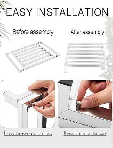 Lot de 2 supports amovibles robustes en aluminium et acier - 15/25 cm de hauteur - Idéal pour les entrepôts, le commerce de détail, le stockage industriel - Solution peu encombrante de 30 x 30 cm