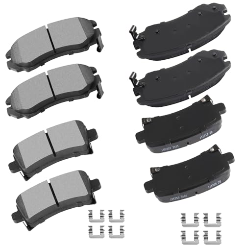 Image of cciyu D924 D1430 Brake Pads w /Hardware Front Rear Disc Brake Pad Set | Fit For Buick For LaCrosse 2010-2014,For Regal 2011-2014,For Chevy For Impala 2014,For Malibu 2013-2015
