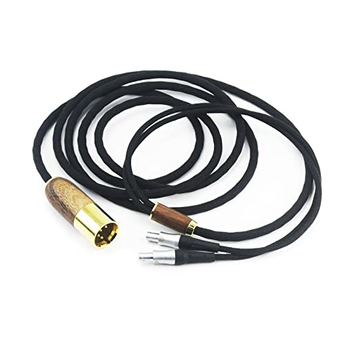 NewFantasia 4-pin XLR Balanced Cable 7N OCC Copper Single Crystal Silver Plated Cord Compatible with Sennheiser HD800, HD800S, HD820 Headphones Walnut Wood Shell 2.1m/6.6ft