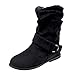 Produktbild Stiefel Damen, LANSKIRT Frauen Schlupfstiefel Unsichtbarer High-Heel Stiefel Boots Rutschfest Winterstiefel Elegant Schuhe Cowboy Western Stiefel Boots Flache Schlupfstiefel Schuhe