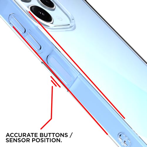 Image of Outlouders Back Cover for Redmi 12 4G Clear Transparent PC + TPU Bumper Case with Raised Edges for Shockproof Protection (Transparent)