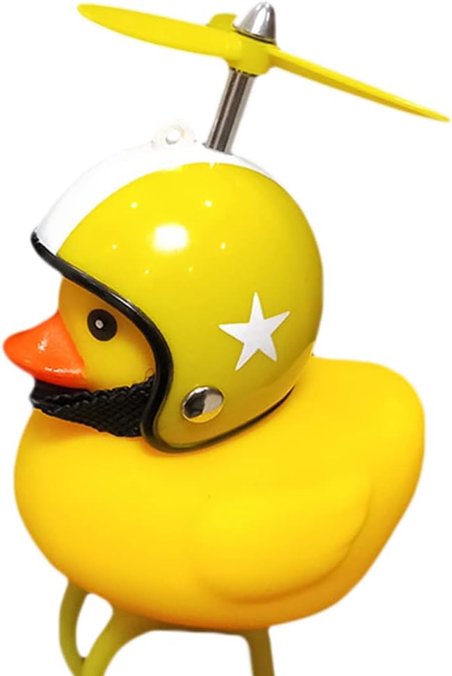 NULYUNZE Bicycle Bells Warning Light Small Yellow Duck Shape Small Horn Kids Adult