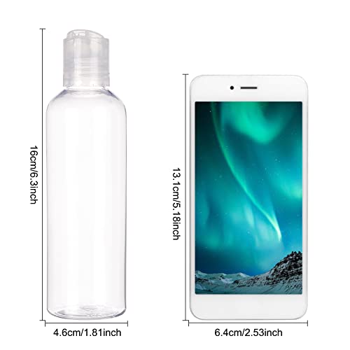 BENECREAT 8 Pack 6.7oz PET Plastic Bottles, Clear Refillable Travel Bottles with Press Disc Flip Cap for Shampoo, Conditioner, Lotion, Cream, Cosmetics & DIY Projects2
