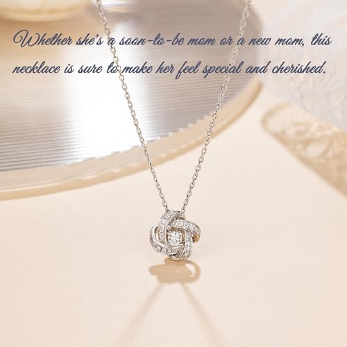 Mom to Be Gift, Sterling Silver Love Knot Necklace, Pregnancy Journals, Mothers Day Gift, Christmas Jewelry2