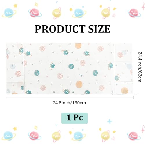 Image of CREATCABIN Refrigerator Dust Cloth Washing Machine Waterproof Cover PVEA Dustproof Fridge Top Cover Multi-Purpose with Side Storage Pockets for Kitchen Appliance Protector Planet 75 x 24 Inch