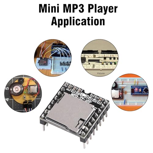 Dfplayer Mini Entwicklungsboard RUIZHI 5 Stück Mini MP3 Player DFPlayer Master Module stabile und zuverlässige Speicherübertaktung, eine Option für konstante Spannung kompatibel mit Arduino