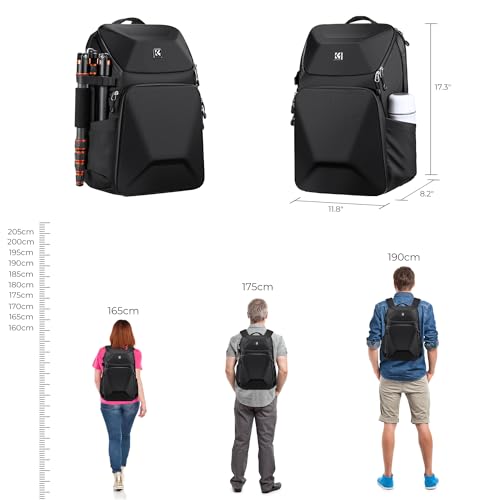 Image of K&F CONCEPT Camera Backpack Hard Shell 20L Photography Camera Bag Hardshell Case with Tripod Holder&Laptop Compartment