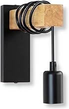 Vetrineinrete® Industrial Style Wall Light Retro Vintage Metal and Wood Decorative Wall Lamp E27