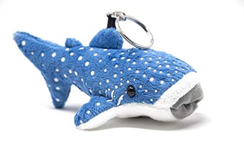 Cornelißen Portachiavi con squalo balena in peluche, blu, 15 cm, animali, squalo balena, balene
