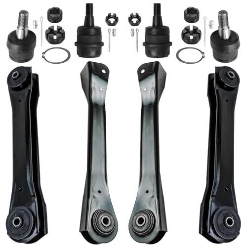 Image of Detroit Axle - 8pc Front End Control Arms Kit for Jeep 1991-2001 Cherokee 1991-1992 Comanche, 4 Lower and Upper Control Arms 4 Upper and Lower Ball Joints Replacement