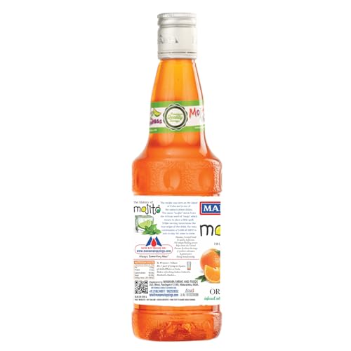 Image of Manama Orange Syrup | Mixer for Mocktails, Cocktails, Drinks, Juices, Beverages | Non Alcoholic Mix 750ML Bottle
