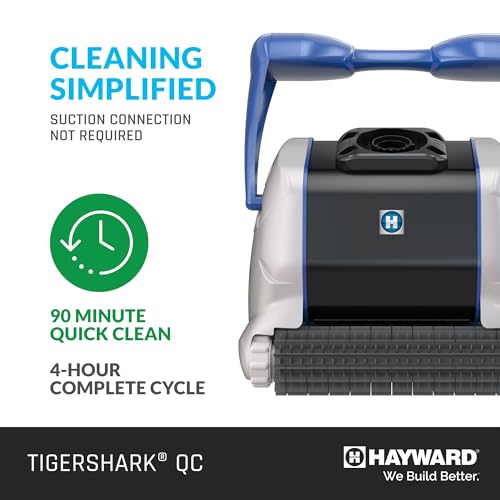 Image of Hayward W3RC9990CUB TigerShark QC Robotic Pool Cleaner with Quick Clean, Automatic Pool Vacuum for Inground Pools up to 20 x 40 ft.