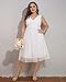 Pinup Fashion Plus Size White Dress Bridal Shower Graduation Semi Formal A Line Short Wedding Bride Sleeveless Summer Midi Dresses