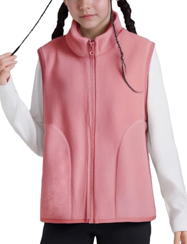 Image of Happy Cherry 2025 Kids Winter Fleece Vest Boys Girls Fleece Stand Collar Fuzzy Fall Winter Warm Outerwear with Pockets