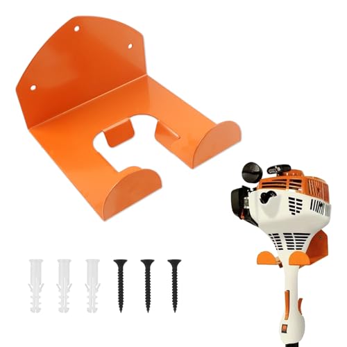 LCUHAVA Soporte para herramientas de jardín de acero galvanizado, soporte de pared con 3 tornillos, 3 tacos para desbrozadora, desbrozadora, herramienta de jardín, almacenamiento de escoba, garaje