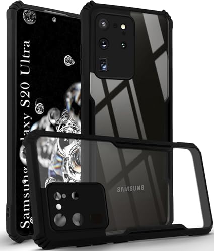 Image of Jkobi Back Cover Case for Samsung Galaxy S20 Ultra (Shockproof with Polycarbonate Clear Panel | Professional Black)